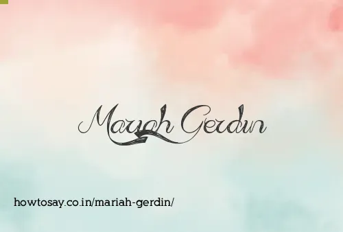 Mariah Gerdin