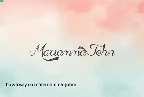Mariamma John