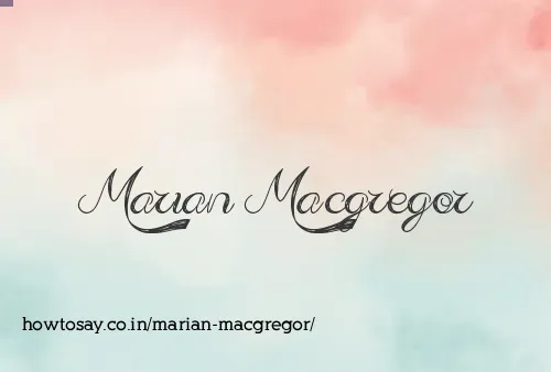 Marian Macgregor