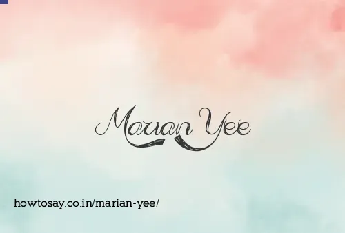 Marian Yee