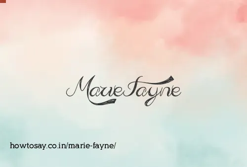 Marie Fayne