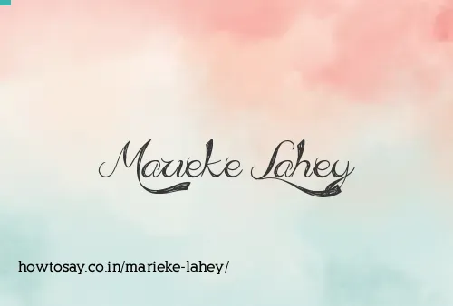 Marieke Lahey
