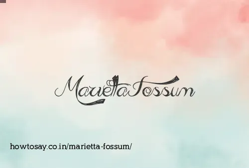 Marietta Fossum