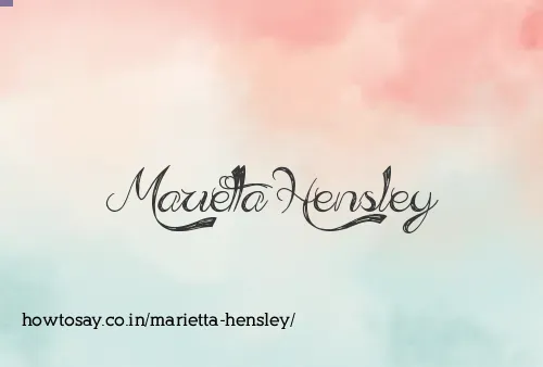 Marietta Hensley