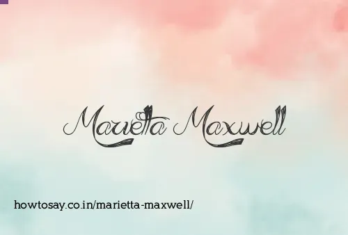 Marietta Maxwell