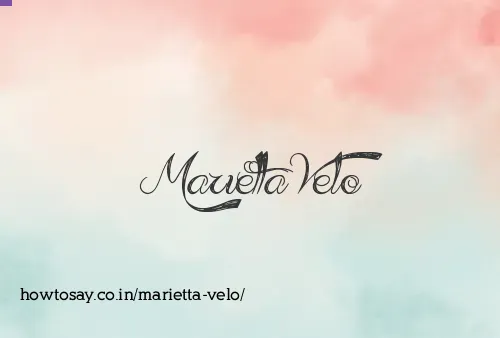 Marietta Velo