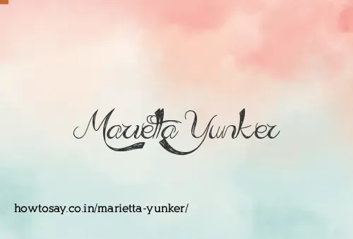 Marietta Yunker