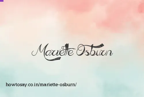 Mariette Osburn