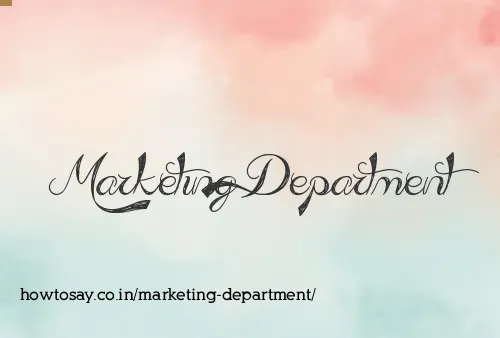Marketing Department