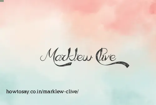 Marklew Clive