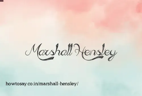 Marshall Hensley