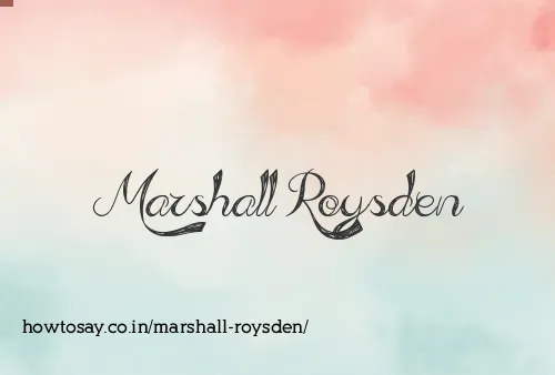 Marshall Roysden