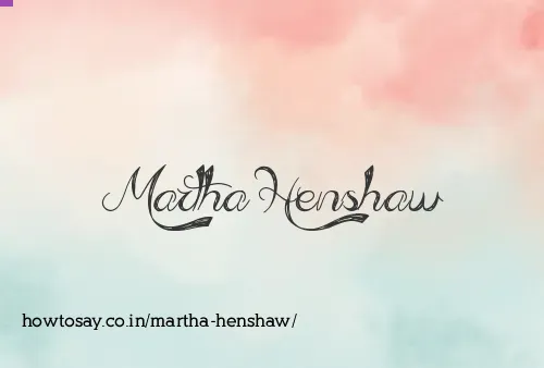 Martha Henshaw
