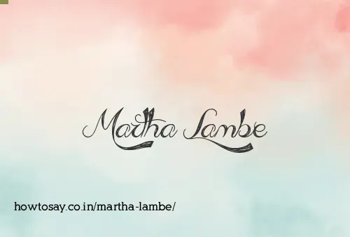 Martha Lambe