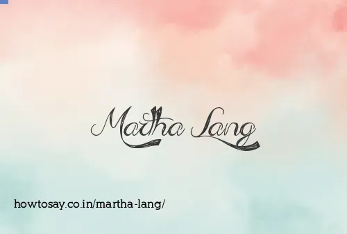 Martha Lang