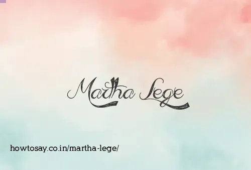 Martha Lege