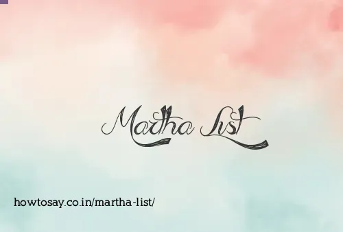 Martha List