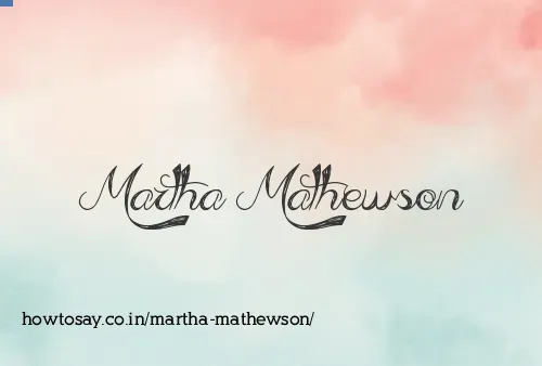 Martha Mathewson