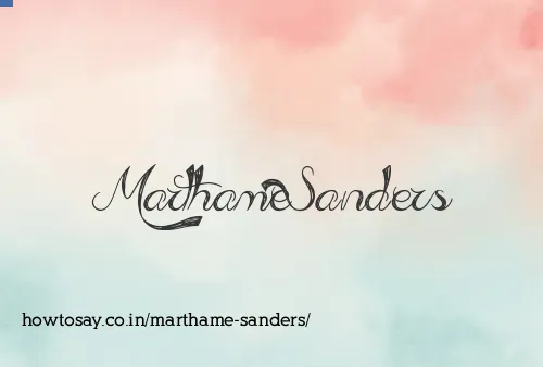 Marthame Sanders