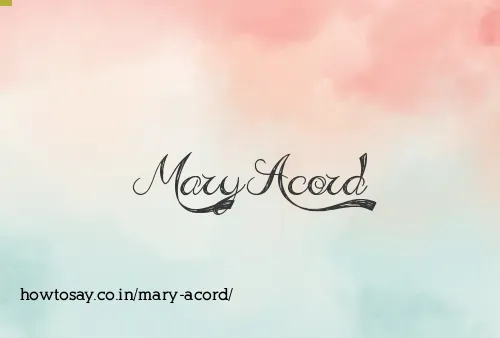 Mary Acord