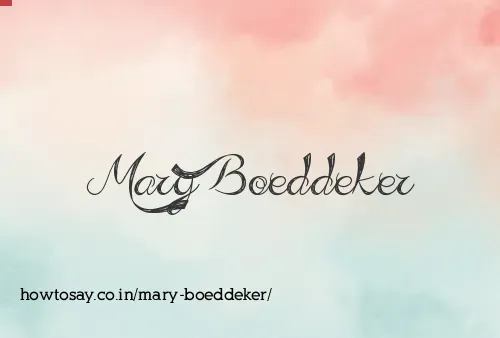 Mary Boeddeker