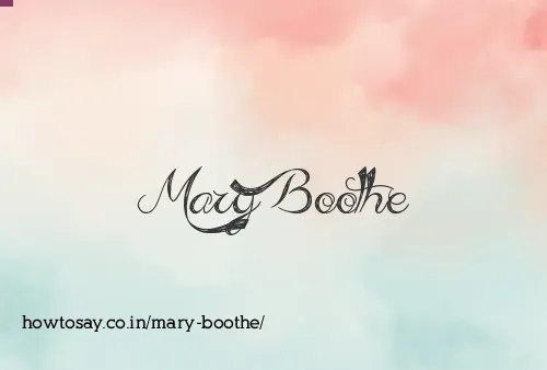 Mary Boothe