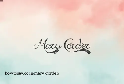 Mary Corder