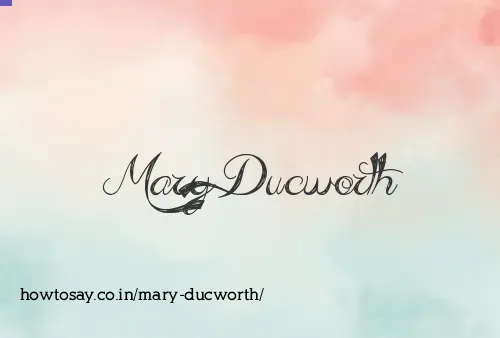 Mary Ducworth