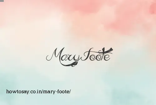 Mary Foote