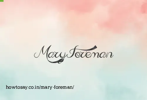 Mary Foreman