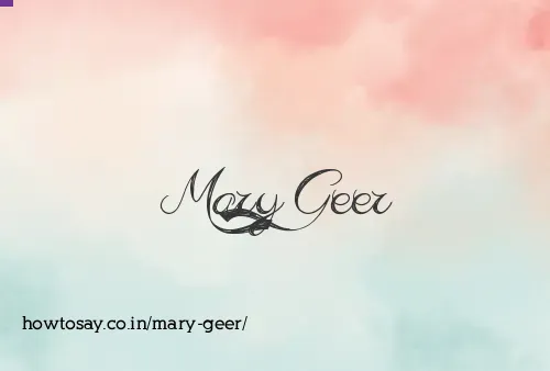 Mary Geer