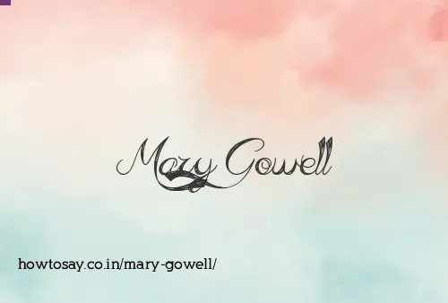Mary Gowell