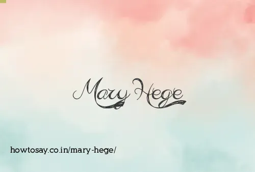 Mary Hege