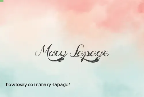 Mary Lapage