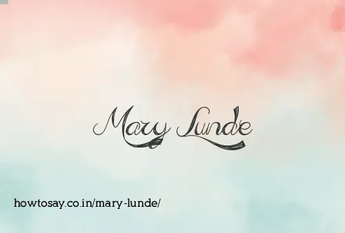 Mary Lunde