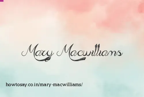 Mary Macwilliams