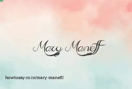 Mary Maneff