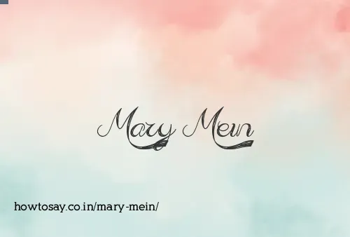 Mary Mein