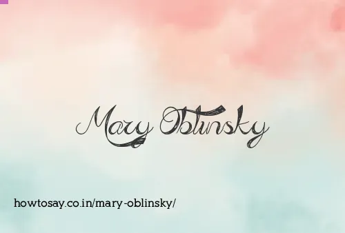 Mary Oblinsky