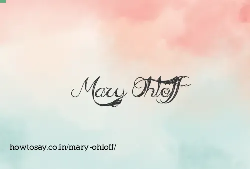 Mary Ohloff