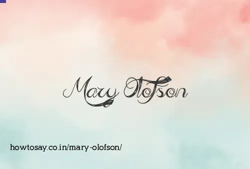 Mary Olofson