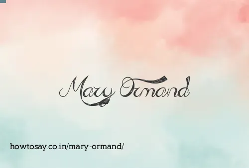 Mary Ormand