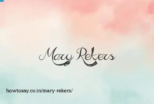 Mary Rekers