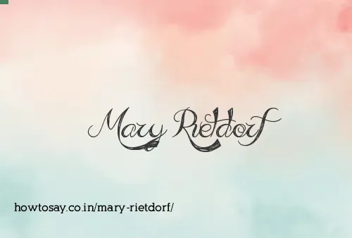 Mary Rietdorf