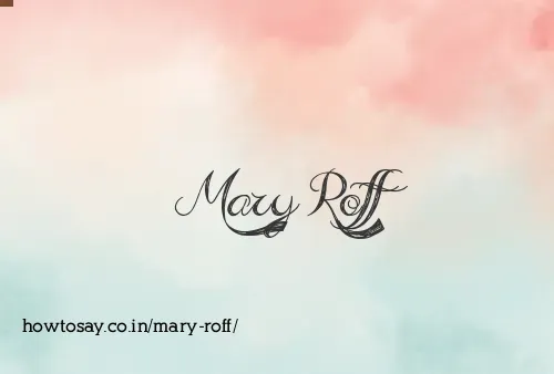 Mary Roff
