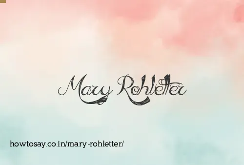 Mary Rohletter