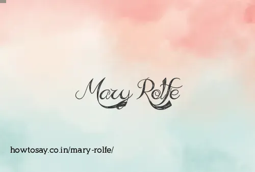 Mary Rolfe