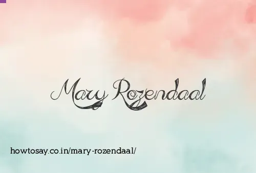 Mary Rozendaal