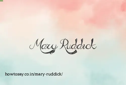 Mary Ruddick