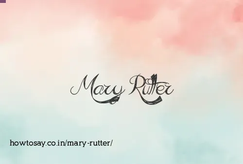 Mary Rutter